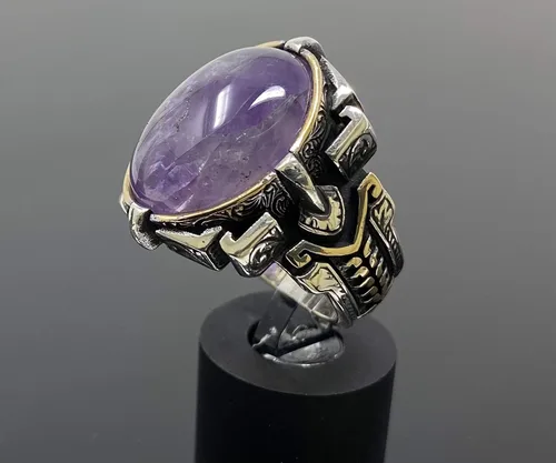 Miniatura 3 de Anillo grande de plata de ley 925 k para hombre