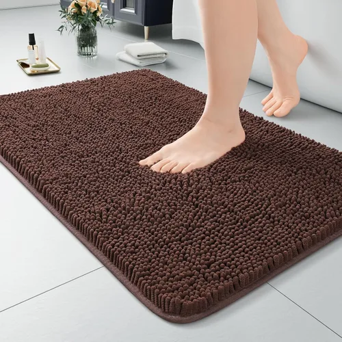Miniatura 17 de LOCHAS Alfombra de Baño de Lujo Lanuda Tapete de Baño 24 x 17 Pulgadas, Alfombras de Baño Lavables Antideslizantes para Baño y Ducha, Alfombras