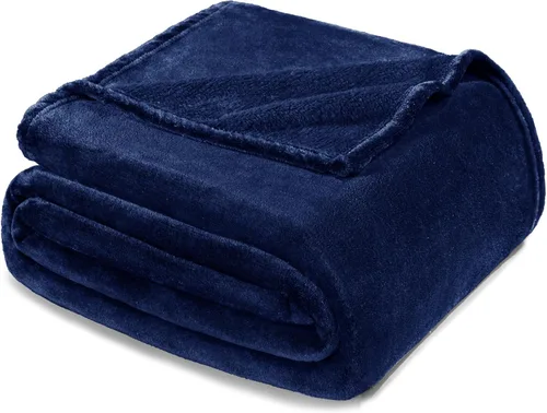Miniatura 53 de Exclusivo Mezcla Manta de vellón para sofá, cama, súper suave y cálida, para uso en todas las estaciones, acogedora, afelpada, ligera, azul hielo