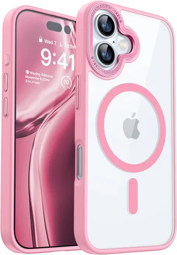 Miniatura 32 de CANSHN Funda magnética para iPhone 15 [compatible con MagSafe y probada contra caídas de grado MIL], funda delgada translúcida mate, antiarañazos, a