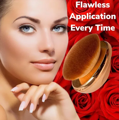 Miniatura 9 de Brocha de base Maquillaje de palma suave Kabuki Cúpula en forma de cara Cuerpo Shimmer Oil SPF Blush Bronzer Highlighter Mezcla Auto-bronceador