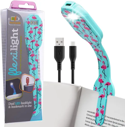 Miniatura 15 de Gifts for Readers & Writers Luz de libro recargable, luz de lectura con clip para cama, Flexilight 2 en 1 y marcapáginas, 12 horas de luz una vez