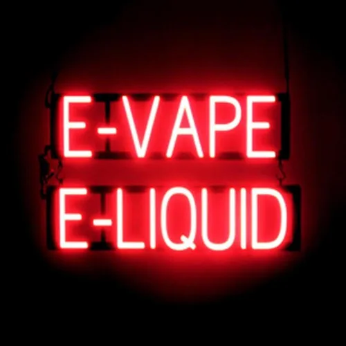 Miniatura 32 de SpellBrite Cartel E-JUICE Señalización de tienda de humo con aspecto de neón, luces LED azules 22.3 x 6.3 pulgadas