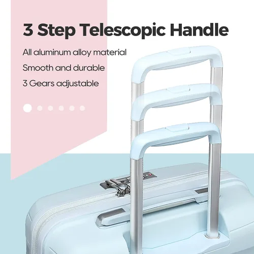 Miniatura 6 de Melalenia Luggage Sets 3 Piece Expandable Suitcase Set, PP Hardshell Suitcase with Spinner Wheels,Lightweight Carry On Luggage with TSA Lock for