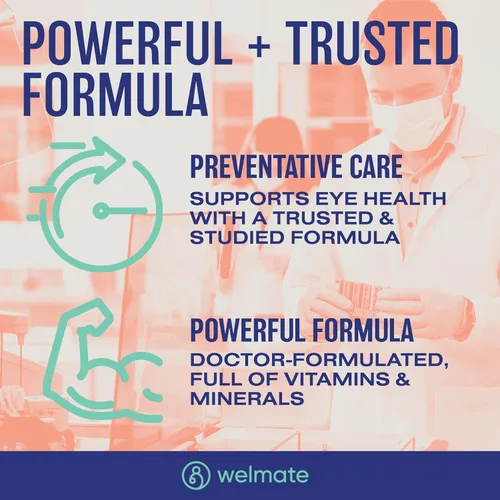 Miniatura 4 de WELMATE AREDS 2 Vitaminas para los ojos, 240 mini cápsulas blandas (suministro para 4 meses) – Luteína 5 mg y zeaxantina 1 mg con vitamina C, E