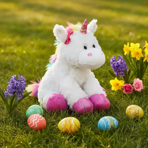Miniatura 5 de Peluche de unicornio multicolor, de The Petting Zoo (10 pulgadas)