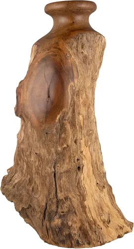 Miniatura 5 de Vitex Pubescens Vahl - Jarrón de madera natural hecho a mano; alto (11.8 pulgadas) x profundidad (5 a 6.5 pulgadas); jarrón de madera único