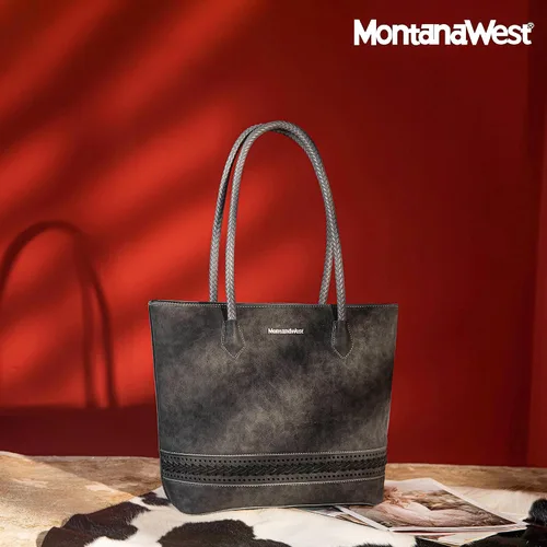 Miniatura 2 de Montana West Bolsas Tote Tejidas para Mujeres, Carteras y Bolsos de Mano con Bolsillo Trasero con Cremallera