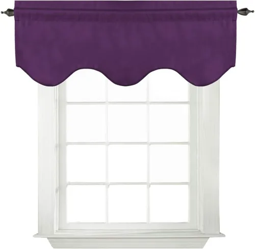 Miniatura 18 de Turquoize - Cenefa opaca para ventanas de cocina/baño/sala de estar/dormitorio con aislamiento térmico, cenefa festoneada con bolsillo para Aqua
