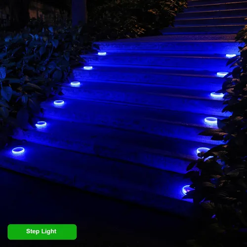 Miniatura 10 de YiLaie Luces Solares Azules para Muelle al Aire Libre Impermeables, Luces de Advertencia para Entrada Solares para Embarcaciones (Paquete de 4)