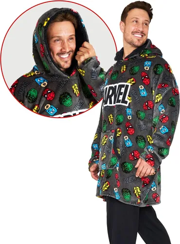Miniatura 8 de Marvel Manta con capucha, suave y cómoda con capucha de gran tamaño para hombres y mujeres, manta moderna para adultos y adolescentes que pueden
