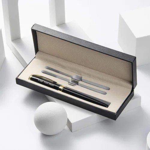 Miniatura 2 de Bolígrafos personalizados, bolígrafo personalizado con estuche, regalo grabado para hombres, mujeres, profesores, color dorado