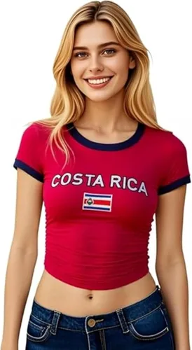 Miniatura 11 de Colombia Baby Tee Verano Crop Tops Y2k Ropa México Jersey 90s Graphic Tee 2000s Salir