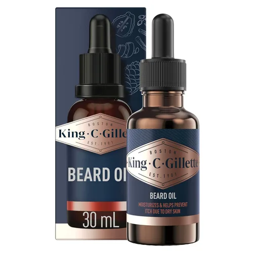 King C. Gillette Aceite para barba para hombres – Argán, Jojoba, aguacate, semillas de macadamia y aceites de almendras – Hidrata y suaviza la barba