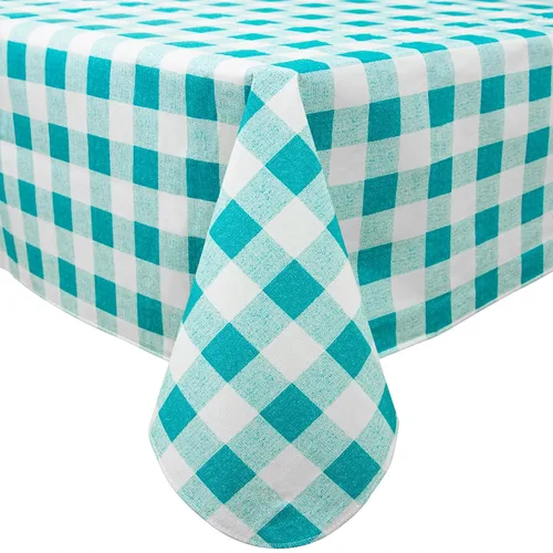 Miniatura 10 de Mantel de vinilo desechable con reverso de franela, impermeable, patrón de copo de nieve y reno (60 pulgadas, 2-4 asientos)