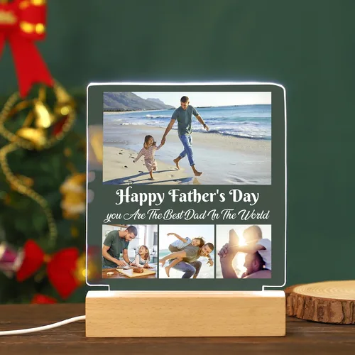 Miniatura 4 de WSYEAR Regalos Personalizados del Día del Padre y Cumpleaños para Papá de Esposa e Hija, Regalos Personalizados para Papá de Hijo e Hijos, Placa