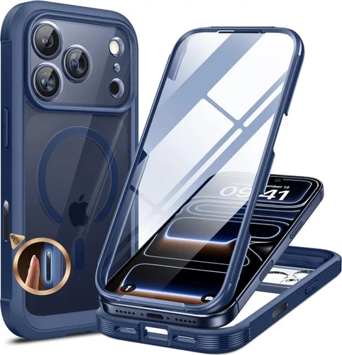 Miniatura 239 de Miracase Funda para iPhone 13 de 6.1 pulgadas, [sin burbujas] funda de teléfono de cuerpo completo con pantalla de vidrio completa integrada, sin