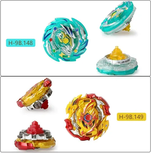 Miniatura 5 de Ingooood Juguetes giratorios para niños, paquete Fusión Metal, 6 piezas, Battle Top Burst Juego de alto rendimiento con 2 lanzadores (H-9A)