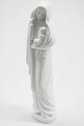 Miniatura 3 de Vittoria Collection Figura de escultura de 12 pulgadas de Virgen María con bebé Jesús niño santo estatua hecha en Italia