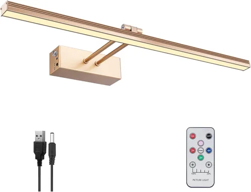 Miniatura 13 de Luz para Cuadros, Luces de Arte a Batería para Pared, Luz Inalámbrica con Control Remoto para Pinturas con Temporizador y Regulable, Iluminación