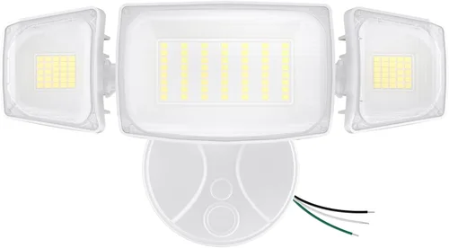 Miniatura 10 de Olafus Luces de inundación de 55 W para exteriores, luces LED de seguridad de 5500 LM, luz de inundación exterior de 6500 K con 3 cabezales Marrón