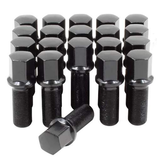 Miniatura 18 de Wheel Accessories Parts 20 piezas M15 x 1.25 15 x 1.25 rosca Bellota para asiento de asiento de bellota, acabado negro, longitud del vástago