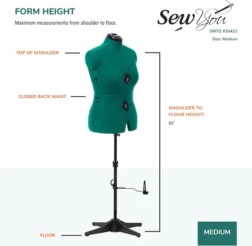 Miniatura 9 de Maniquí para costura Sew You de Dritz, ajustable, M