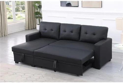Miniatura 2 de Devion Furniture Tela de poliéster en forma de L reversible, fácil de convertible extraíble, sofá seccional/diván de almacenamiento con cojines