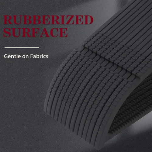 Miniatura 4 de Perchas con revestimiento de goma antideslizante, paquete de 20 perchas duraderas que ahorran espacio con gancho de metal fuerte, diseño delgado