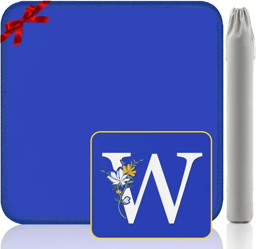 Miniatura 29 de Tapete Mahjong para mesa, neopreno antideslizante con reducción de ruido, 32.4 x 32.4 pulgadas, azul, perfecto para mahjong americano, póker