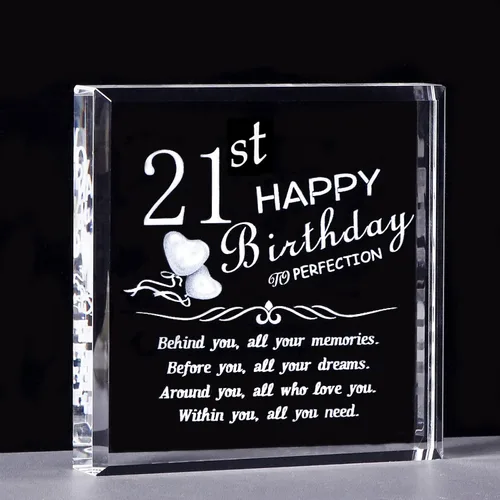 Miniatura 6 de Movdyka Ideas de regalo para niñas de 14 años, divertidos bloques de cristal grabados personalizados detrás de todos los recuerdos, regalos de feliz
