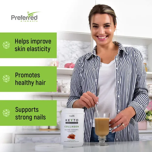 Miniatura 3 de Proteína de colágeno Keto en polvo con aceite MCT, apto para dieta cetogénica y paleo, péptidos de colágeno hidrolizados criados con pasto puro