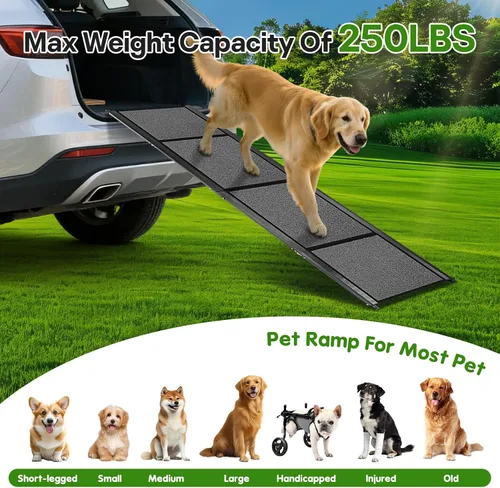 Miniatura 7 de Rampa para perros para automóvil, rampas para perros grandes, rampas plegables para perros al aire libre para escaleras, hasta 300 libras