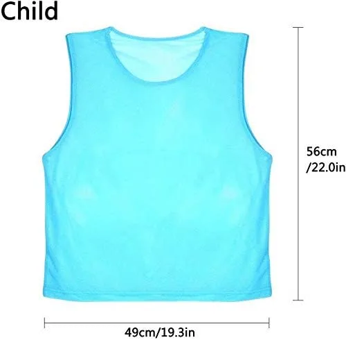 Miniatura 2 de Chalecos de entrenamiento de fútbol para niños Scrimmage Jerseys baberos Pinnies para juegos de equipo y prácticas de hockey sobre campo - 12