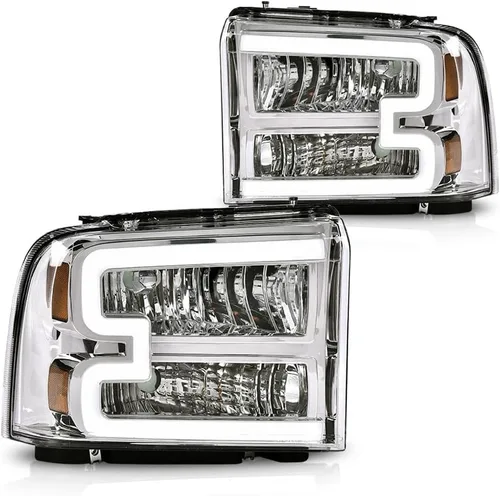 Miniatura 16 de G-PLUS - Conjunto de faros delanteros, Compatible con Ford F250 F350 Super Duty 2005-2007, Faros delanteros de parachoques, lente esmerilada