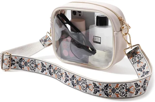 Miniatura 11 de TOBVZOO - Bolsa bandolera transparente aprobada para estadios, conciertos y eventos deportivos, unisex