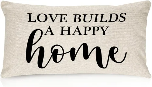 Miniatura 48 de Better When We are Together - Fundas de almohada lumbar de 12 x 20 pulgadas con citas divertidas de algodón y lino para sofá, decoración de sala