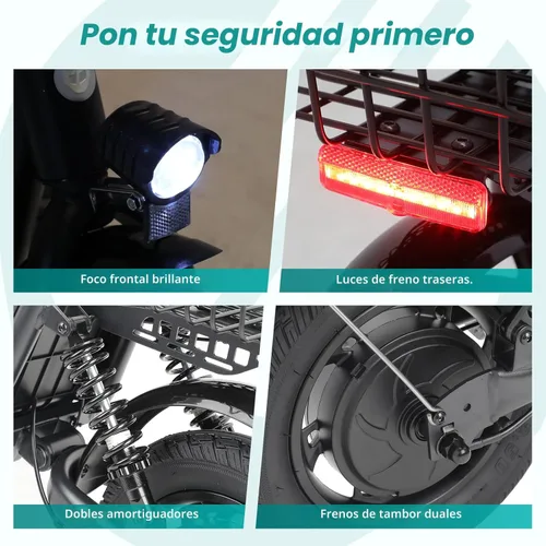 Miniatura 4 de Gotrax Patinete eléctrico A5 con asiento para adultos, neumático de 12 pulgadas, máximo 15.5 millas y 15.5 millas por hora de potencia por motor