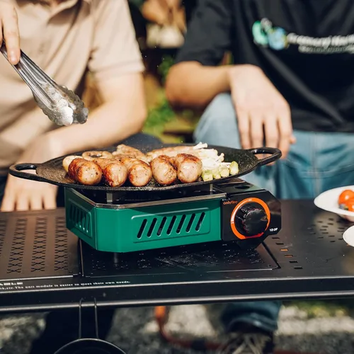 Miniatura 9 de Estufa moderna para acampar con funda de transporte, mini estufa de gas butano portátil de 10 x 7.5 pulgadas, 6900 BTU para patio, cocina, hotpot