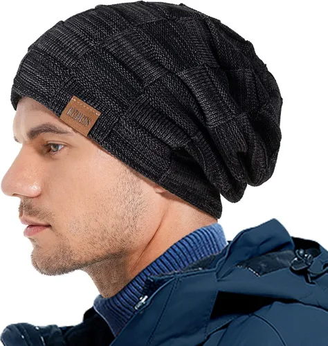 Miniatura 5 de REDESS Gorro para hombre y mujer, gorro de invierno cálido, gorro de punto holgado grueso