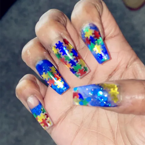 Miniatura 5 de Rompecabezas láser de 1.76 oz con purpurina para uñas, mezcla de colores, lentejuelas holográficas 3D, formas de paillettes ultrafinas