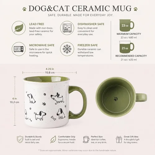 Miniatura 3 de AmorArc Juego de 2 tazas de café de cerámica grandes de 22 onzas, tazas de gran tamaño con mango grande para hombres, mujeres, papá, mamá, taza