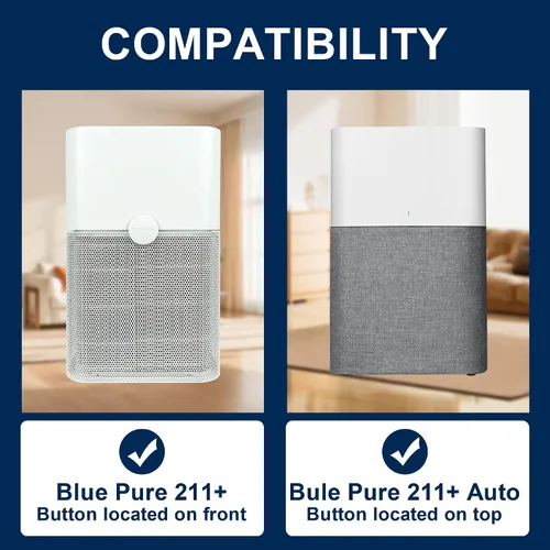 Miniatura 2 de 211+ Filtro de repuesto automático compatible con Blueair Blue Pure 211+ purificador de aire, sistema de filtración de 2 etapas, con carbón