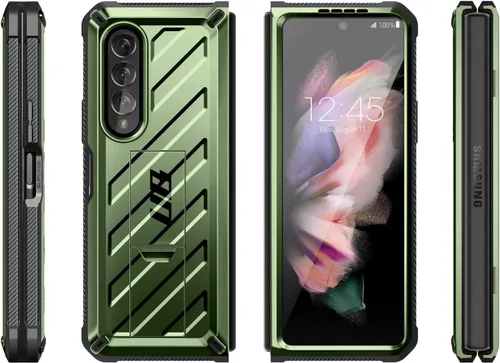 Miniatura 9 de SUPCASE Funda para Samsung Galaxy Z Fold 3 con soporte (Unicorn Beetle), [protector de pantalla integrado y clip para cinturón] Funda protectora