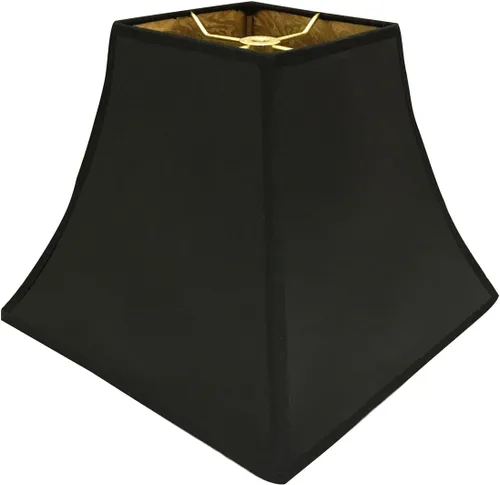 Miniatura 2 de Royal Designs - Pantalla de lámpara cuadrada con tapa dura, accesorio de clip redondo, negro, forro dorado de pelo de caballo, (4 x 4) x 8 x 7