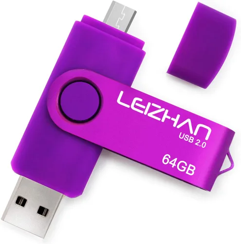 Miniatura 16 de 32 GB OTG USB Flash Drive 64 gb128gb Pendrive de metal para teléfono inteligente Android Micro USB Pen Drive USB 2.0 para Samsung, Huawei, Púrpura