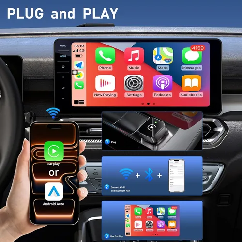 Miniatura 6 de iGENJUN Adaptador inalámbrico CarPlay 2026 actualizado Mini diseño, USB/USB-C Plug & Play convierte CarPlay a inalámbrico - Fácil de usar conexión