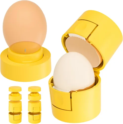 Miniatura 10 de Abridor de cáscara de huevo duro 2 en 1, pelador de huevos con perforador, lindo separador de huevos para huevos crudos, galleta de huevos