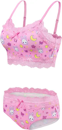 Miniatura 5 de Littleforbig Conjunto de ropa de dormir de encaje para mujer, ropa de dormir con tirantes y pantalones cortos, lencería bralette conjunto de ropa