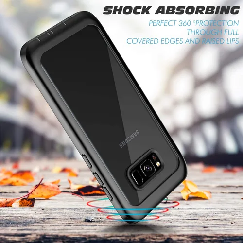 Miniatura 4 de Funda para Samsung Galaxy S8, carcasa de cuerpo completo con protector de pantalla integrado, delgado, transparente, absorbente de golpes, a prueba